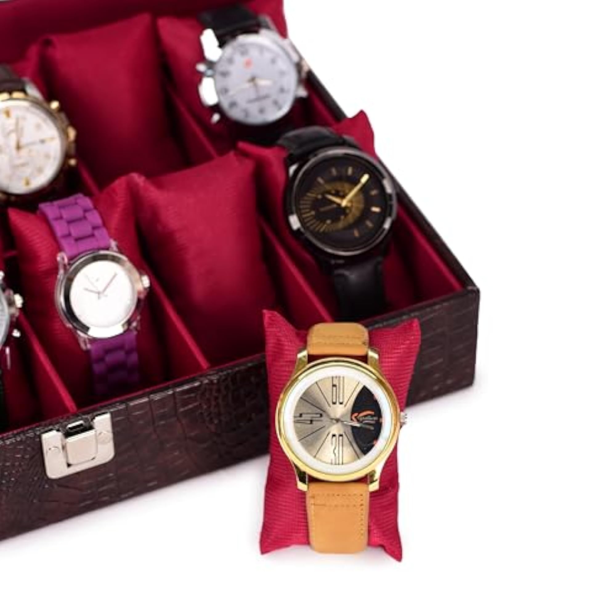 Men's Women's 12 Slots Watch Box Organizer